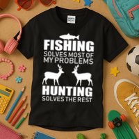 Fishing And Hunting Solves My Problems Kids T-Shirt