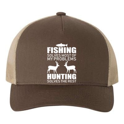 Fishing And Hunting Solves My Problems Yupoong Adult 5-Panel Trucker Hat