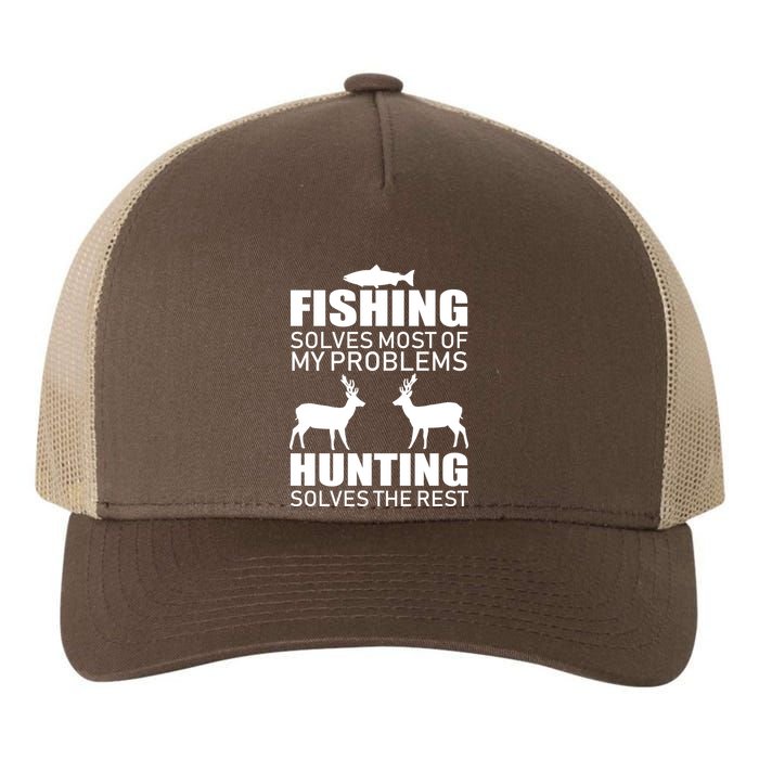 Fishing And Hunting Solves My Problems Yupoong Adult 5-Panel Trucker Hat