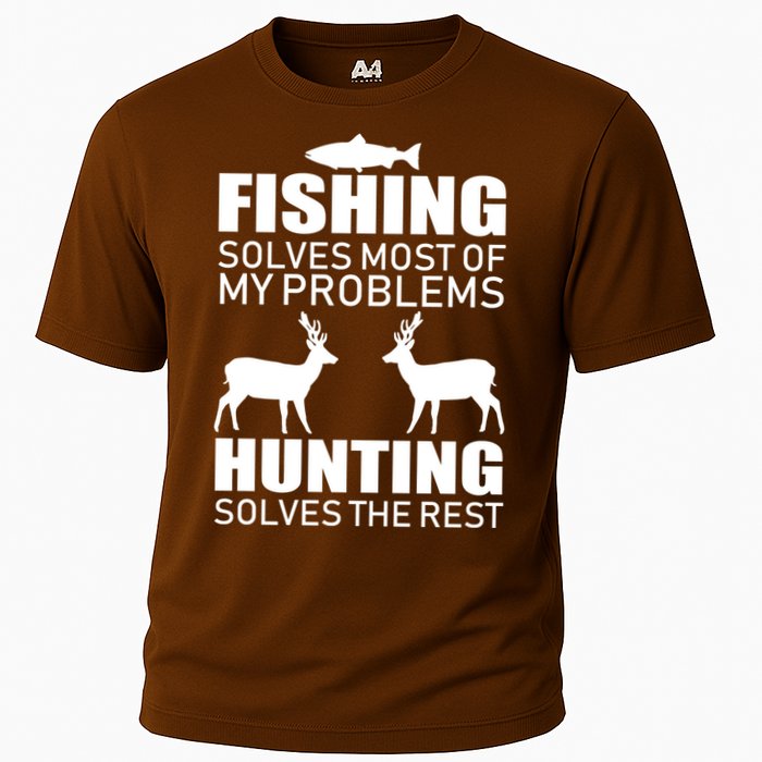 Fishing And Hunting Solves My Problems Cooling Performance Crew T-Shirt