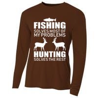 Fishing And Hunting Solves My Problems Cooling Performance Long Sleeve Crew