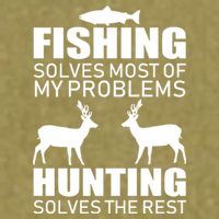 Fishing And Hunting Solves My Problems Garment-Dyed Women's Muscle Tee