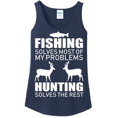 Fishing And Hunting Solves My Problems Ladies Essential Tank