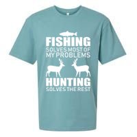 Fishing And Hunting Solves My Problems Sueded Cloud Jersey T-Shirt