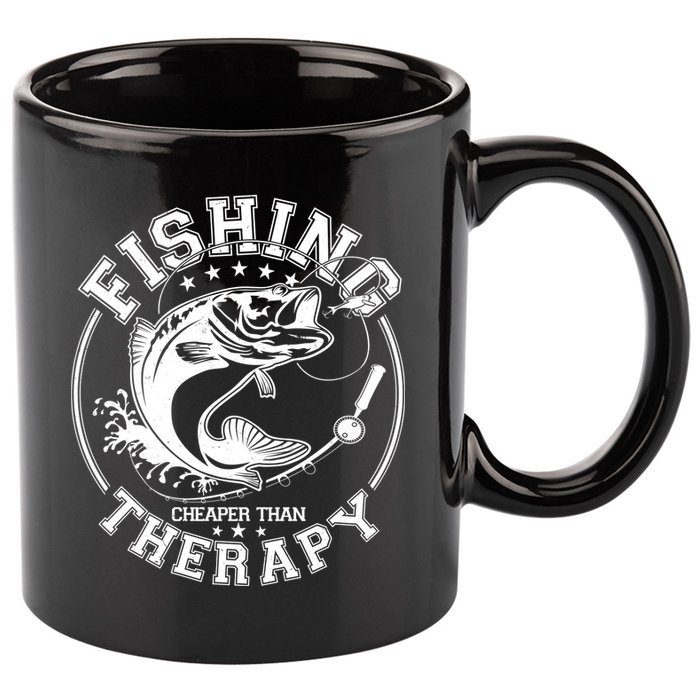 Fishing Cheaper Than Therapy 11oz C Handle Ceramic Mug