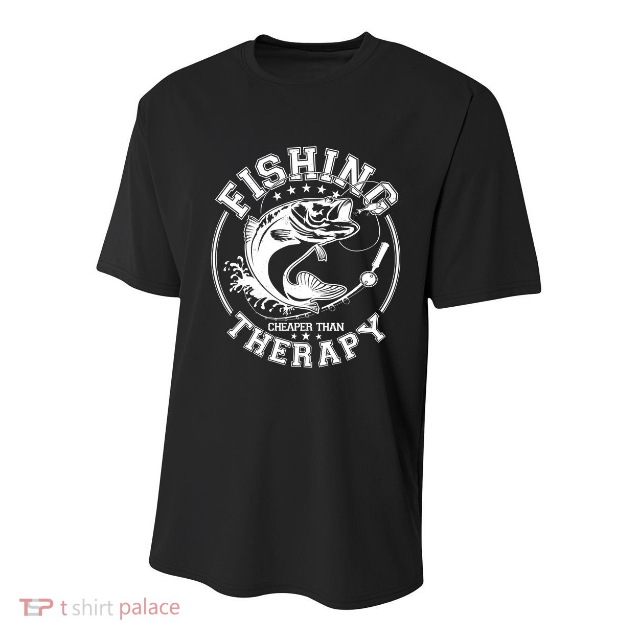 Fishing Cheaper Than Therapy Youth Performance Sprint T-Shirt