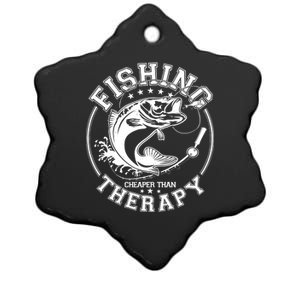 Fishing Cheaper Than Therapy Ceramic Star Ornament