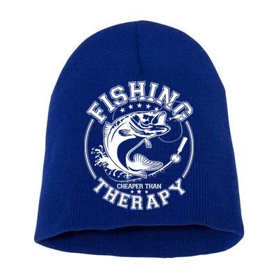 Fishing Cheaper Than Therapy Short Acrylic Beanie