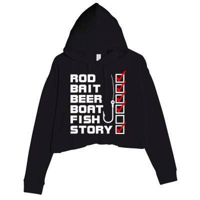 Fishing Check list Everything Checked But Fish Crop Fleece Hoodie