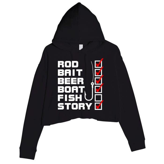 Fishing Check list Everything Checked But Fish Crop Fleece Hoodie