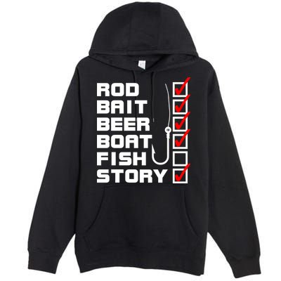 Fishing Check list Everything Checked But Fish Premium Pullover Hoodie