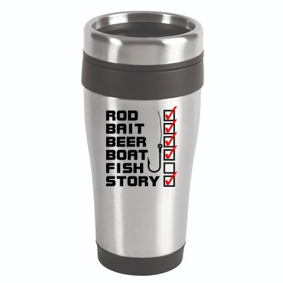 Fishing Check list Everything Checked But Fish 16oz Travel Tumbler