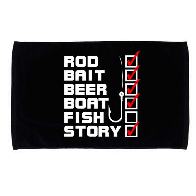 Fishing Check list Everything Checked But Fish Microfiber Hand Towel