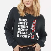 Fishing Check list Everything Checked But Fish Cropped Pullover Crew