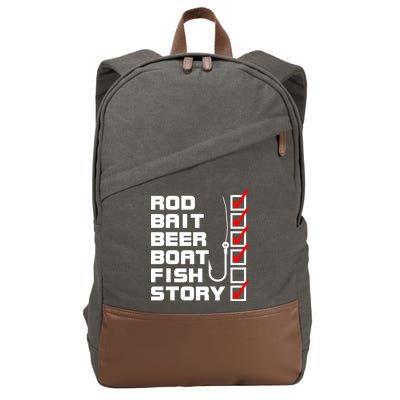 Fishing Check list Everything Checked But Fish Cotton Canvas Backpack