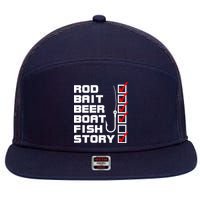 Fishing Check list Everything Checked But Fish 7 Panel Mesh Trucker Snapback Hat