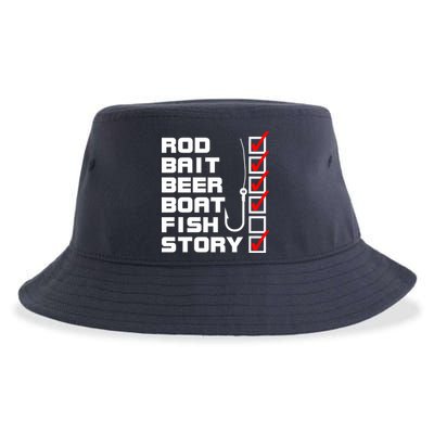 Fishing Check list Everything Checked But Fish Sustainable Bucket Hat