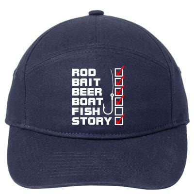 Fishing Check list Everything Checked But Fish 7-Panel Snapback Hat