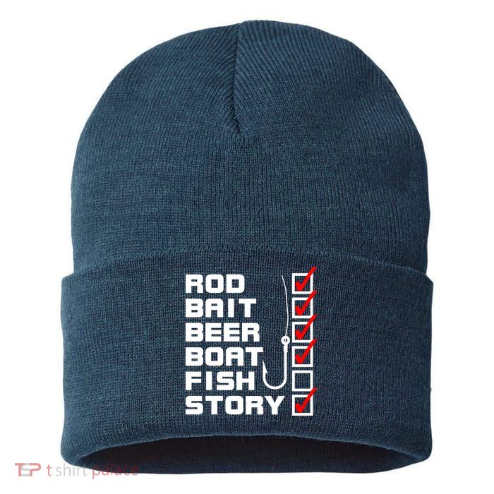 Fishing Check list Everything Checked But Fish Sustainable Knit Beanie