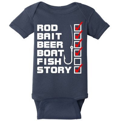 Fishing Check list Everything Checked But Fish Baby Bodysuit