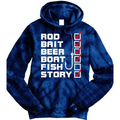 Fishing Check list Everything Checked But Fish Tie Dye Hoodie