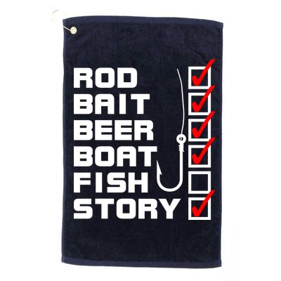 Fishing Check list Everything Checked But Fish Golf Towel