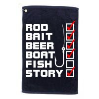 Fishing Check list Everything Checked But Fish Golf Towel