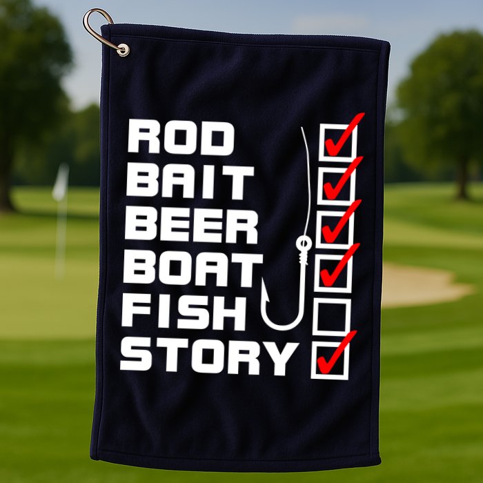 Fishing Check list Everything Checked But Fish Golf Towel