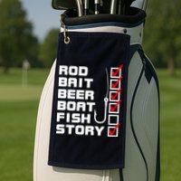 Fishing Check list Everything Checked But Fish Golf Towel