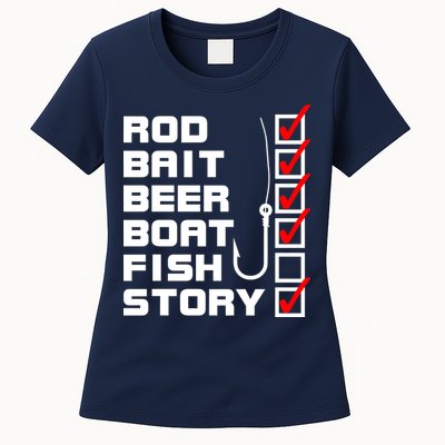 Fishing Check list Everything Checked But Fish Womens T-Shirt