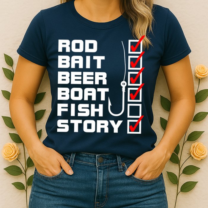 Fishing Check list Everything Checked But Fish Womens T-Shirt