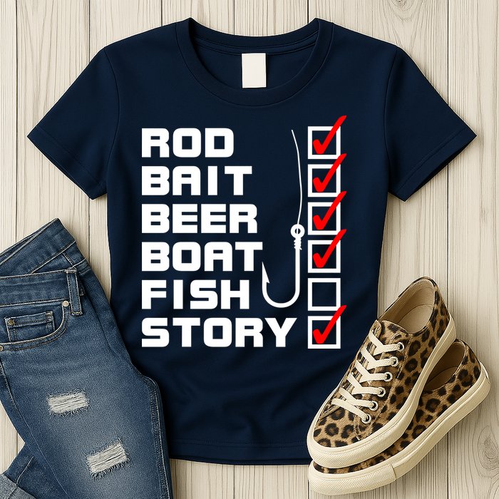 Fishing Check list Everything Checked But Fish Womens T-Shirt