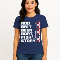 Fishing Check list Everything Checked But Fish Womens T-Shirt