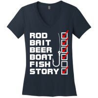 Fishing Check list Everything Checked But Fish Women's V-Neck T-Shirt