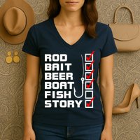Fishing Check list Everything Checked But Fish Women's V-Neck T-Shirt
