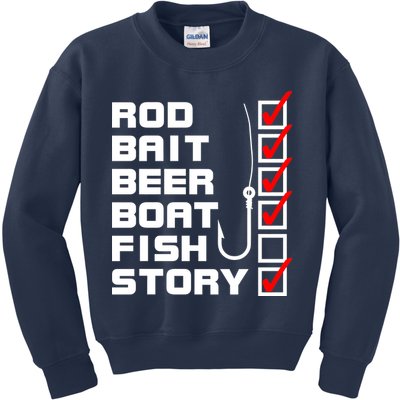 Fishing Check list Everything Checked But Fish Kids Sweatshirt