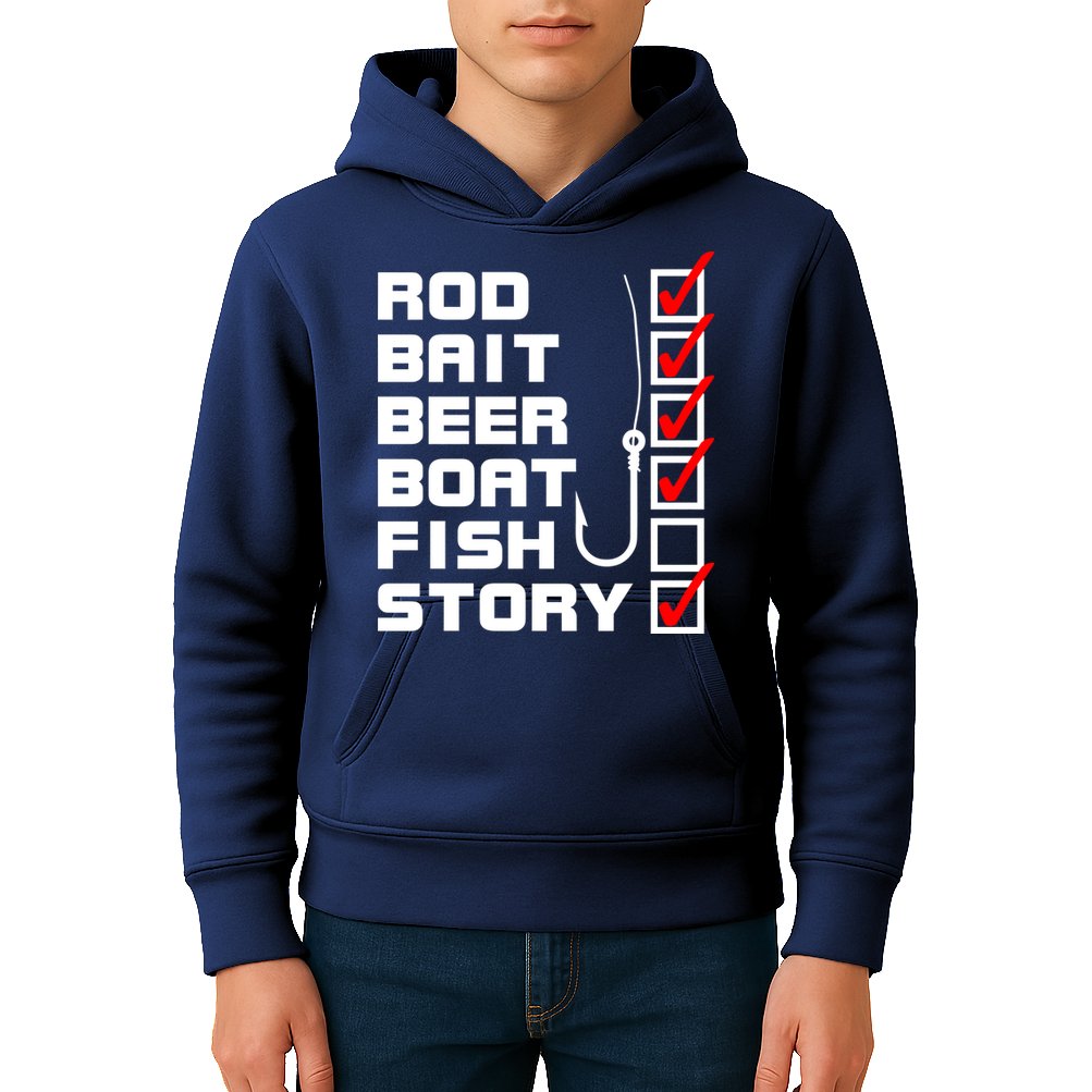 Fishing Check list Everything Checked But Fish Kids Hoodie