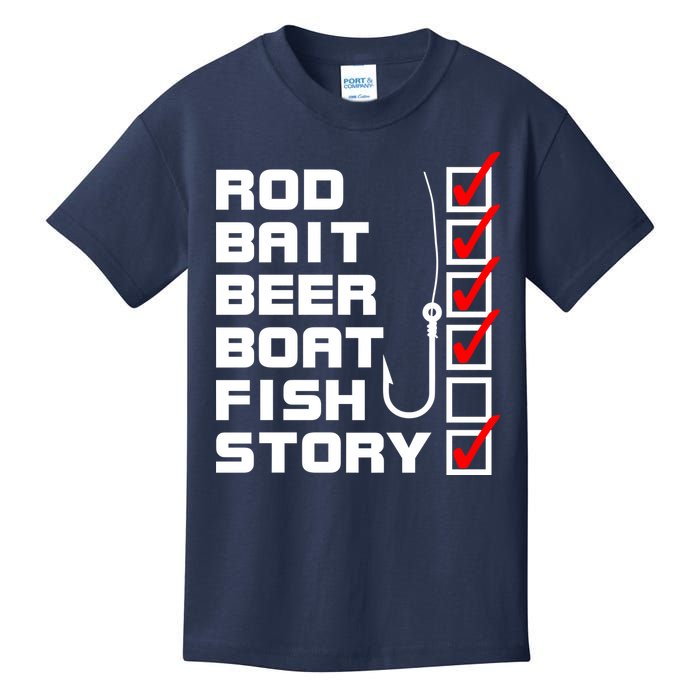 Fishing Check list Everything Checked But Fish Kids T-Shirt