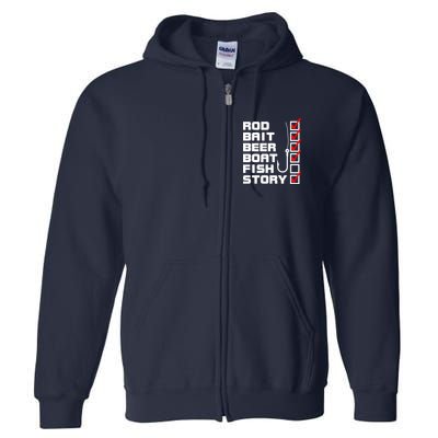 Fishing Check list Everything Checked But Fish Full Zip Hoodie