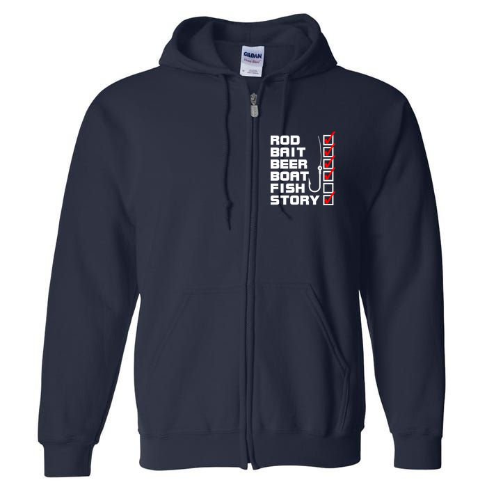 Fishing Check list Everything Checked But Fish Full Zip Hoodie