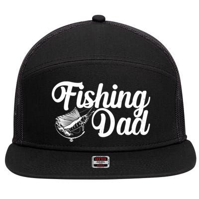 Fishing Dad Father's Day Fishing Fan 7 Panel Mesh Trucker Snapback Hat