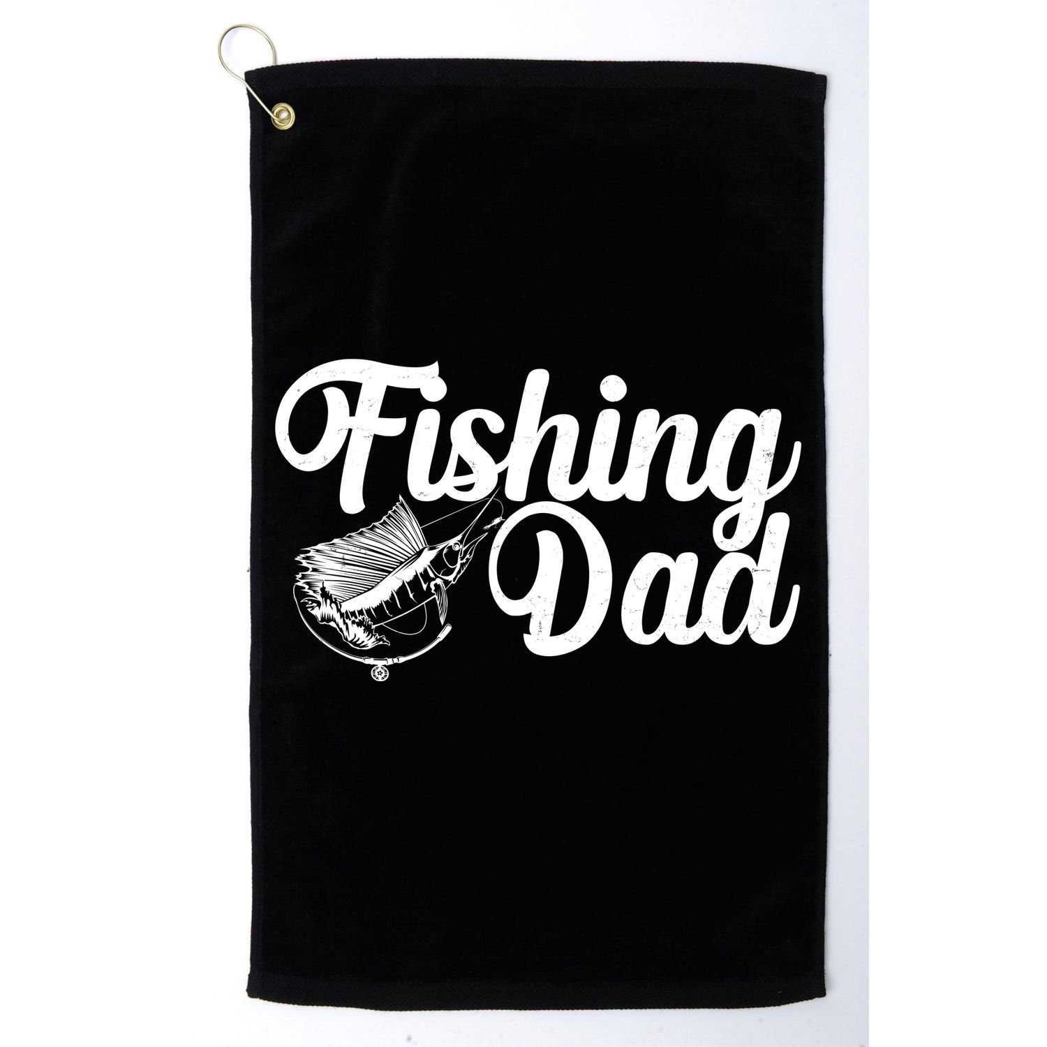 Fishing Dad Father's Day Fishing Fan Golf Towel
