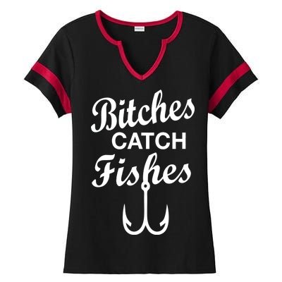 Fishing Girls Funny Ladies Halftime Notch Neck Tee