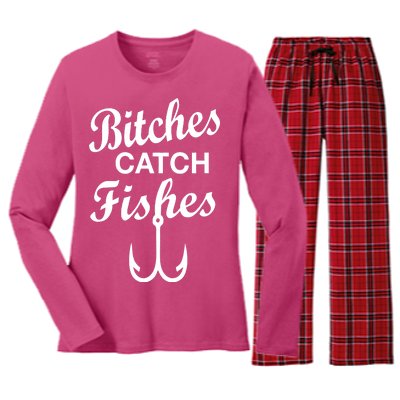 Fishing Girls Funny Women's Long Sleeve Flannel Pajama Set 