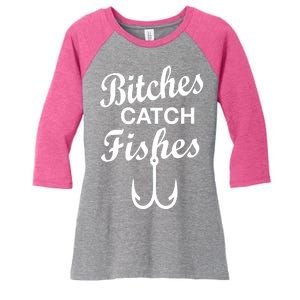 Fishing Girls Funny Women's Tri-Blend 3/4-Sleeve Raglan Shirt