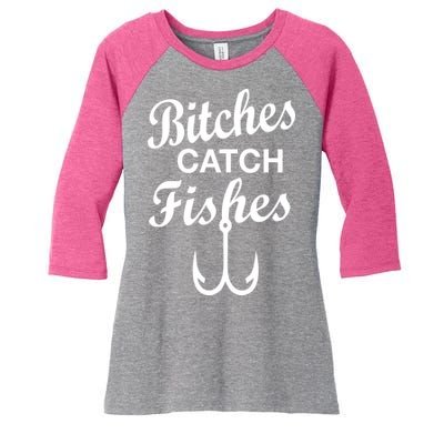Fishing Girls Funny Women's Tri-Blend 3/4-Sleeve Raglan Shirt