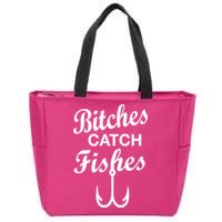 Fishing Girls Funny Zip Tote Bag