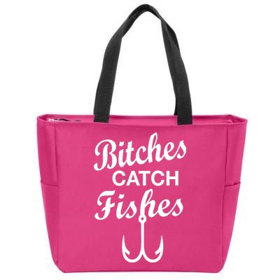 Fishing Girls Funny Zip Tote Bag