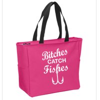 Fishing Girls Funny Zip Tote Bag