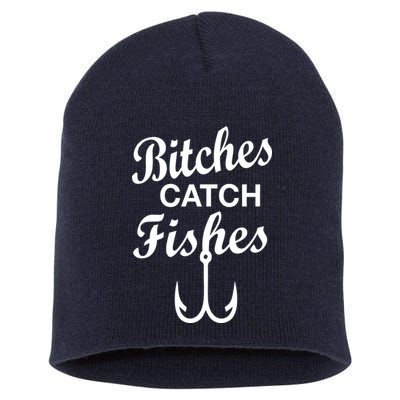 Fishing Girls Funny Short Acrylic Beanie